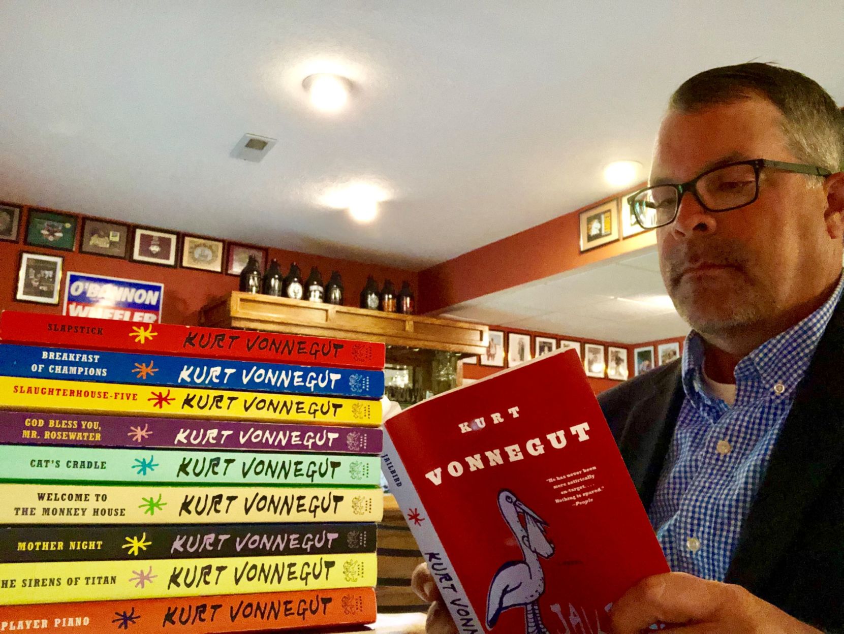 Donovan Wheeler with his Vonnegut collection